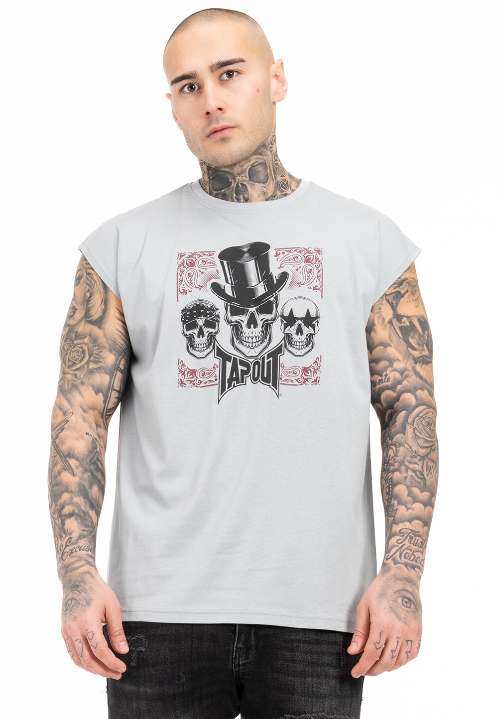 Tapout Herren ärmelloses T-Shirt normale Passform SKULL TANK