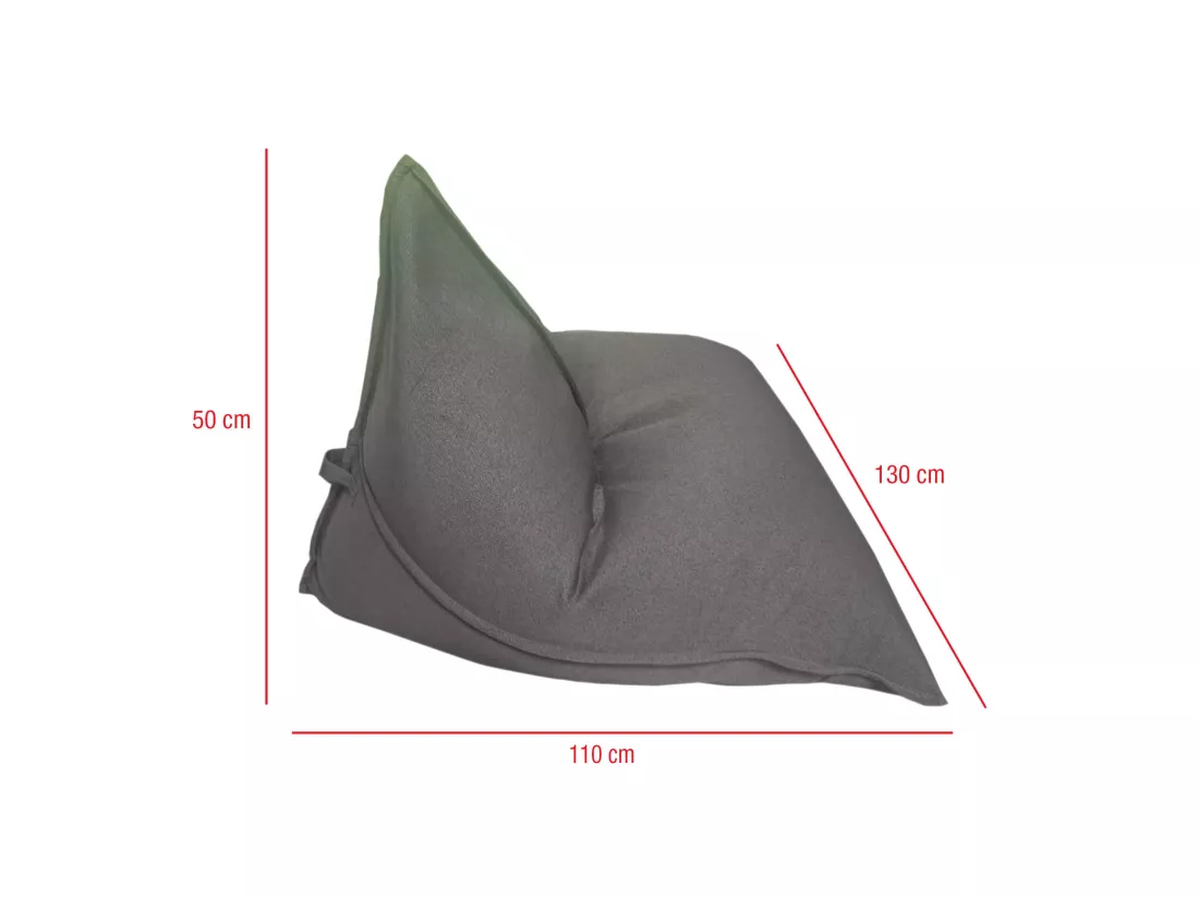Housse Pouf Fauteuil Vide Gris Polyester Zip 50x110x130
