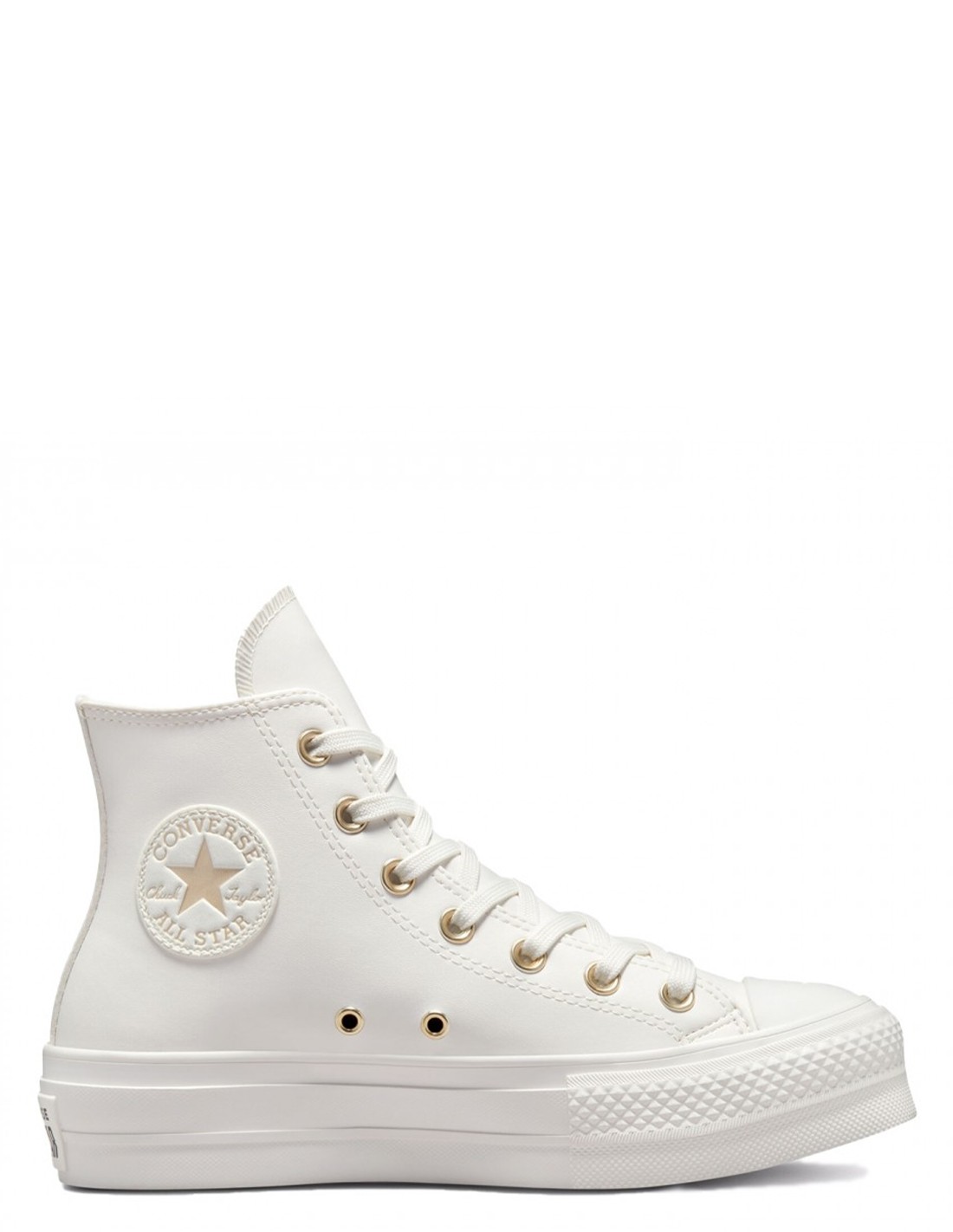 converse sneakers compensées montantes femme ctas lift hi vintage cuir blanc