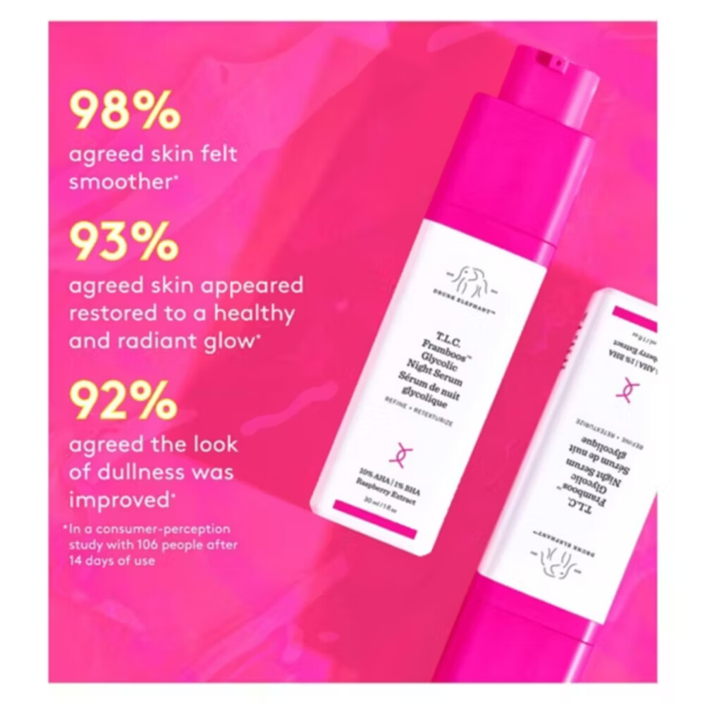 Drunk Elephant T.L.C. Framboos Glycolic Night Serum Gezichtsserum30 ml