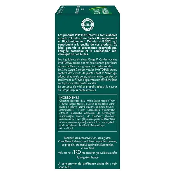 Xarope para Garganta e Cordas Vocais Phytosun Arôms 150ml