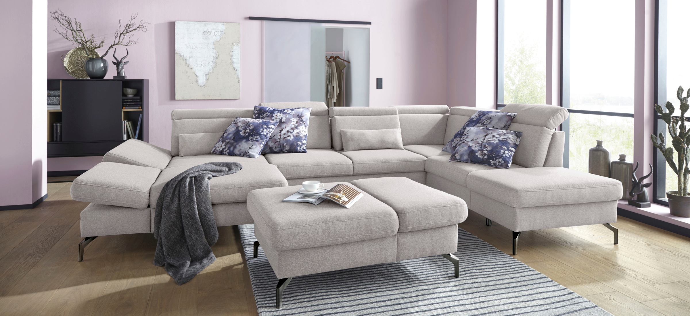 sit&more Hocker »Brisbane« Fusshöhe 15 cm, mit Federkern und Klappfunktion
