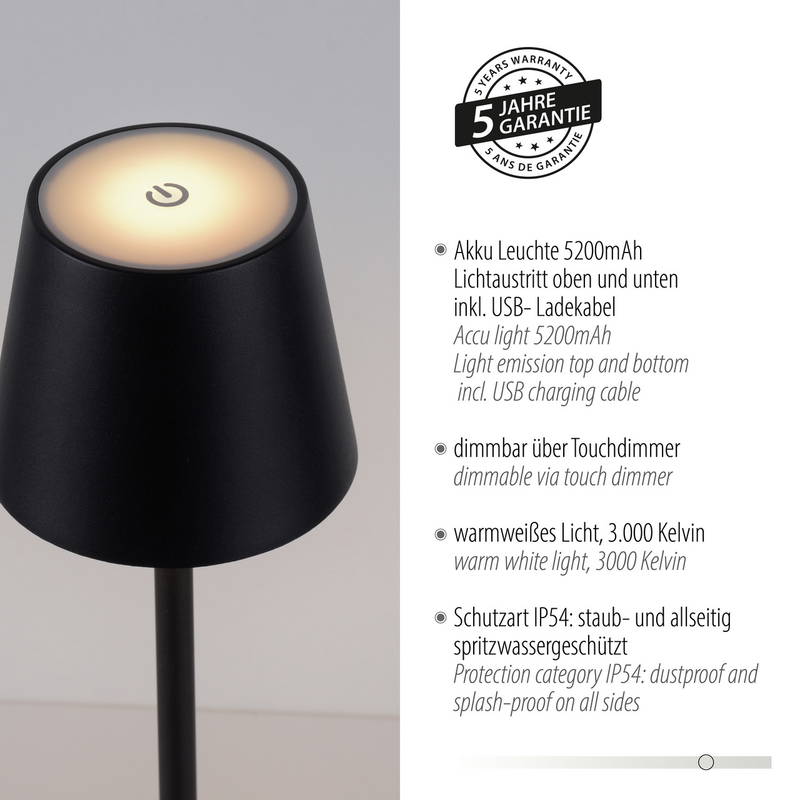 Just Light Tischleuchte EURIA