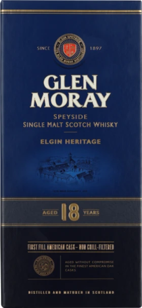 GLEN MORAY 18 YEARS SINGLE MALT 70CL