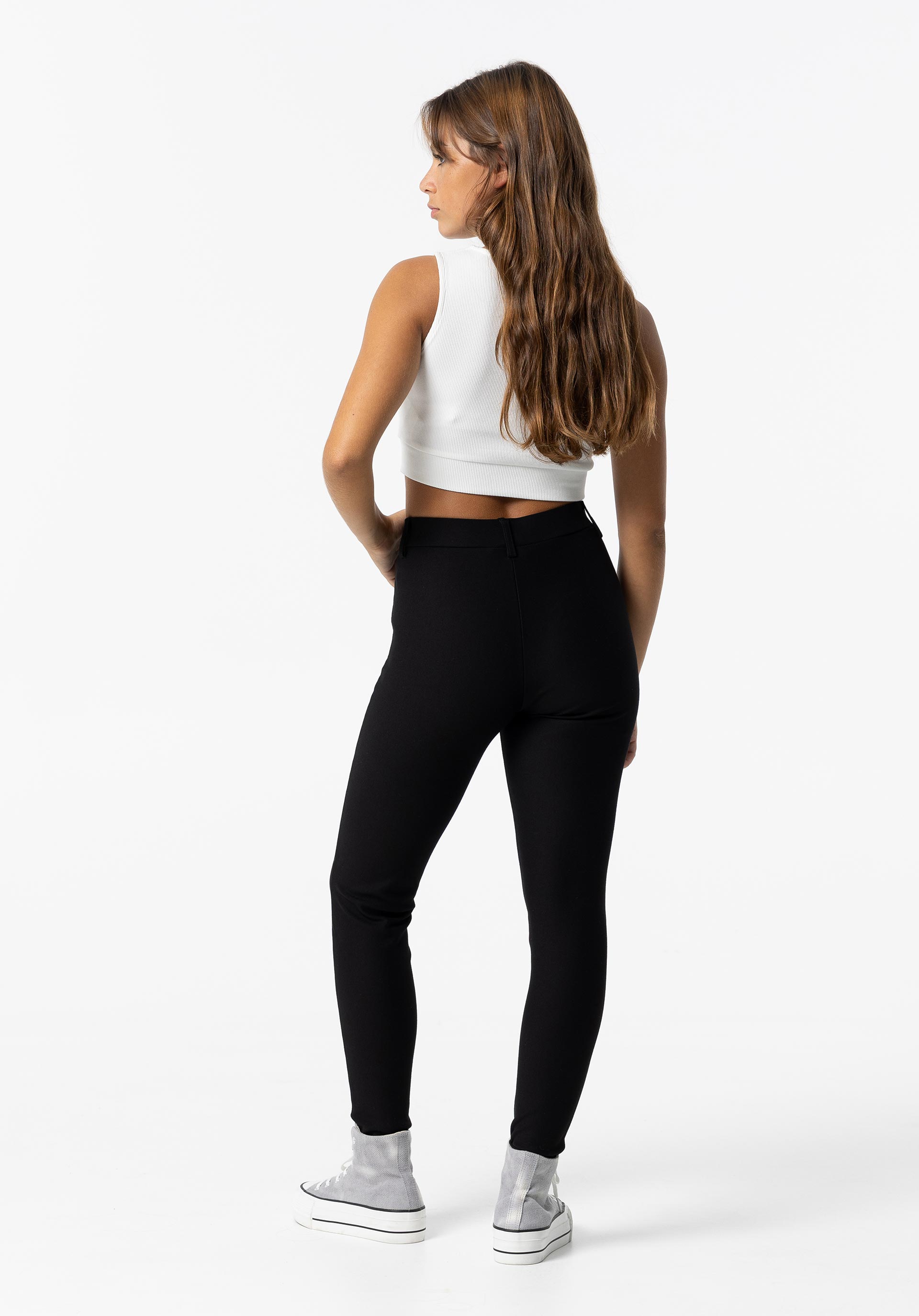 Leggings de Cintura Alta com Botão