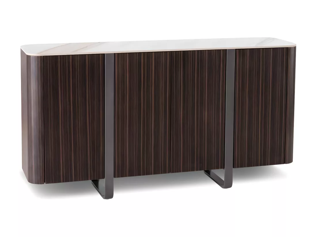 Andromeda Buffet 4 portes (160 x 40 x H 85 cm) en Céramique Dorée