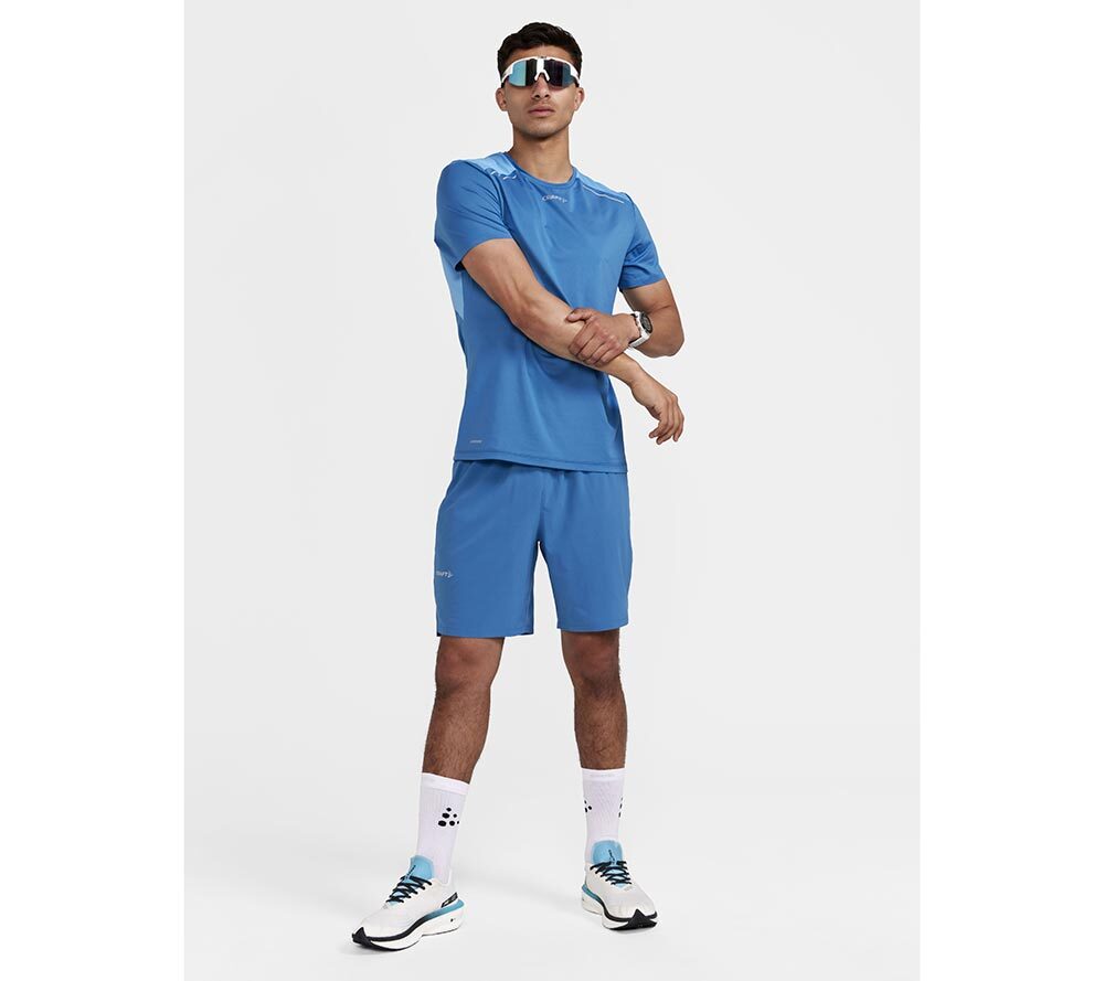 Craft PRO Hypervent Long Hardloopbroek Kort Blauw Heren
