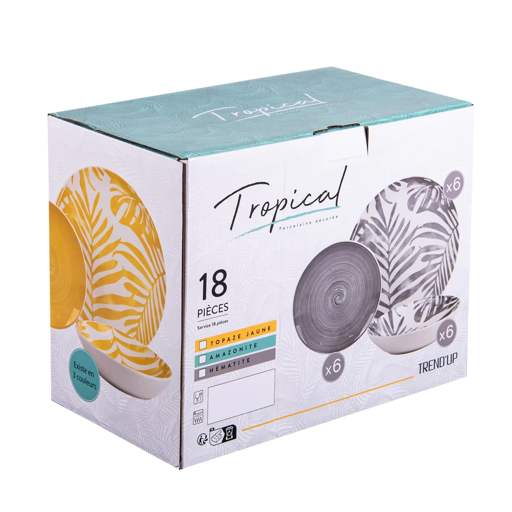 Service 18 pièces Tropical jaune Trend'up