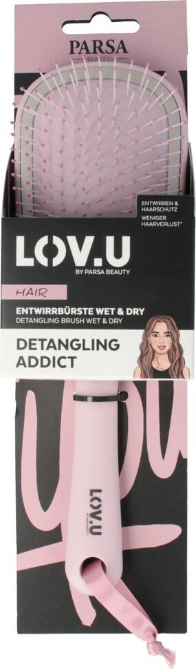 Parsa - Lov.U W&D Detangler Hårbørste Pink