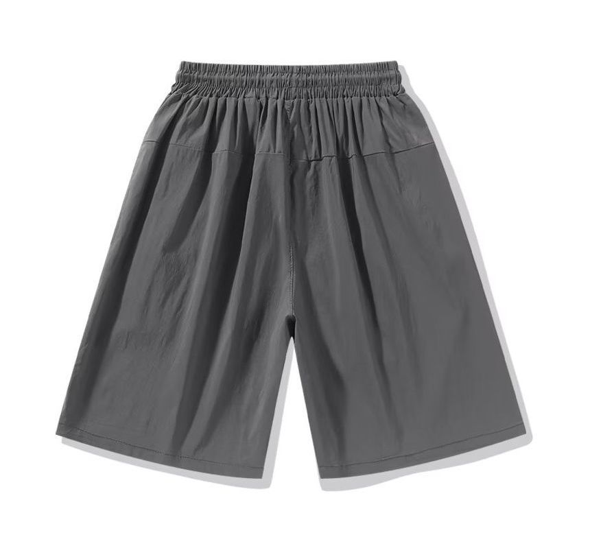 Dukakis - Effen shorts met trekkoordtaille