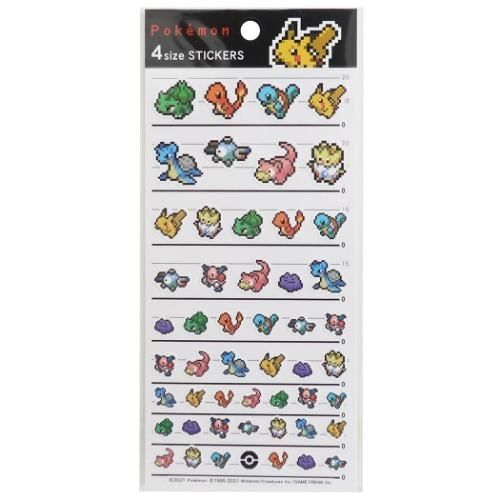 Kamio Japan - Pokemon 4-formaat sticker (Pixel Art Pikachu)
