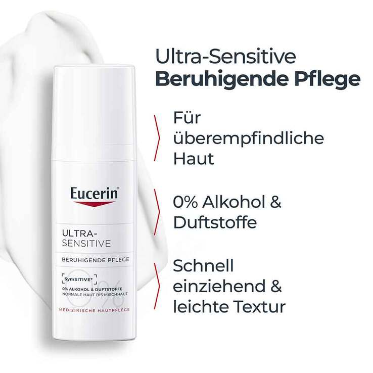 Eucerin UltraSensitive Beruhigende Pflege für normale bis Mischhaut, 50 ml