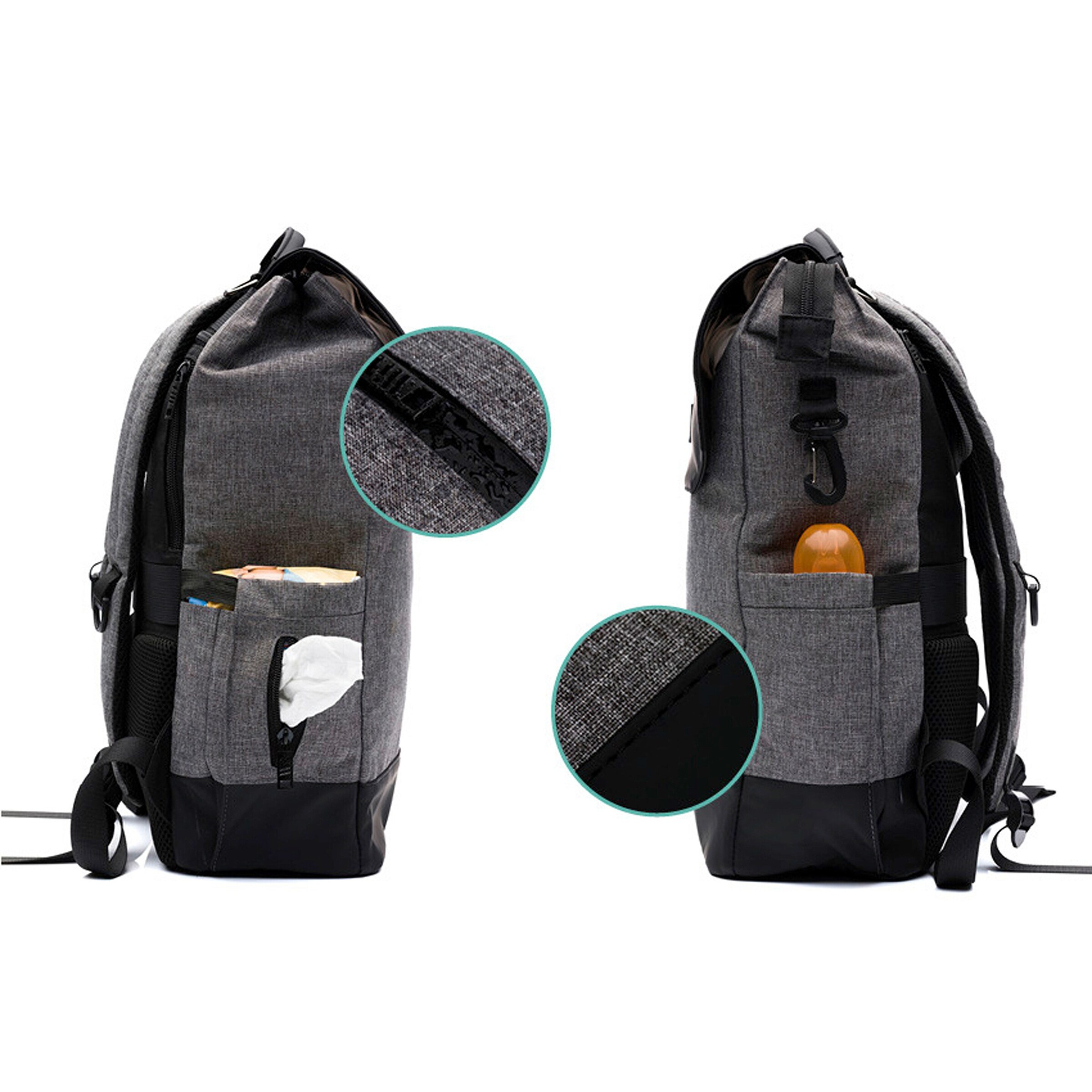 Fillikid Wickelrucksack Osaka grau melange
