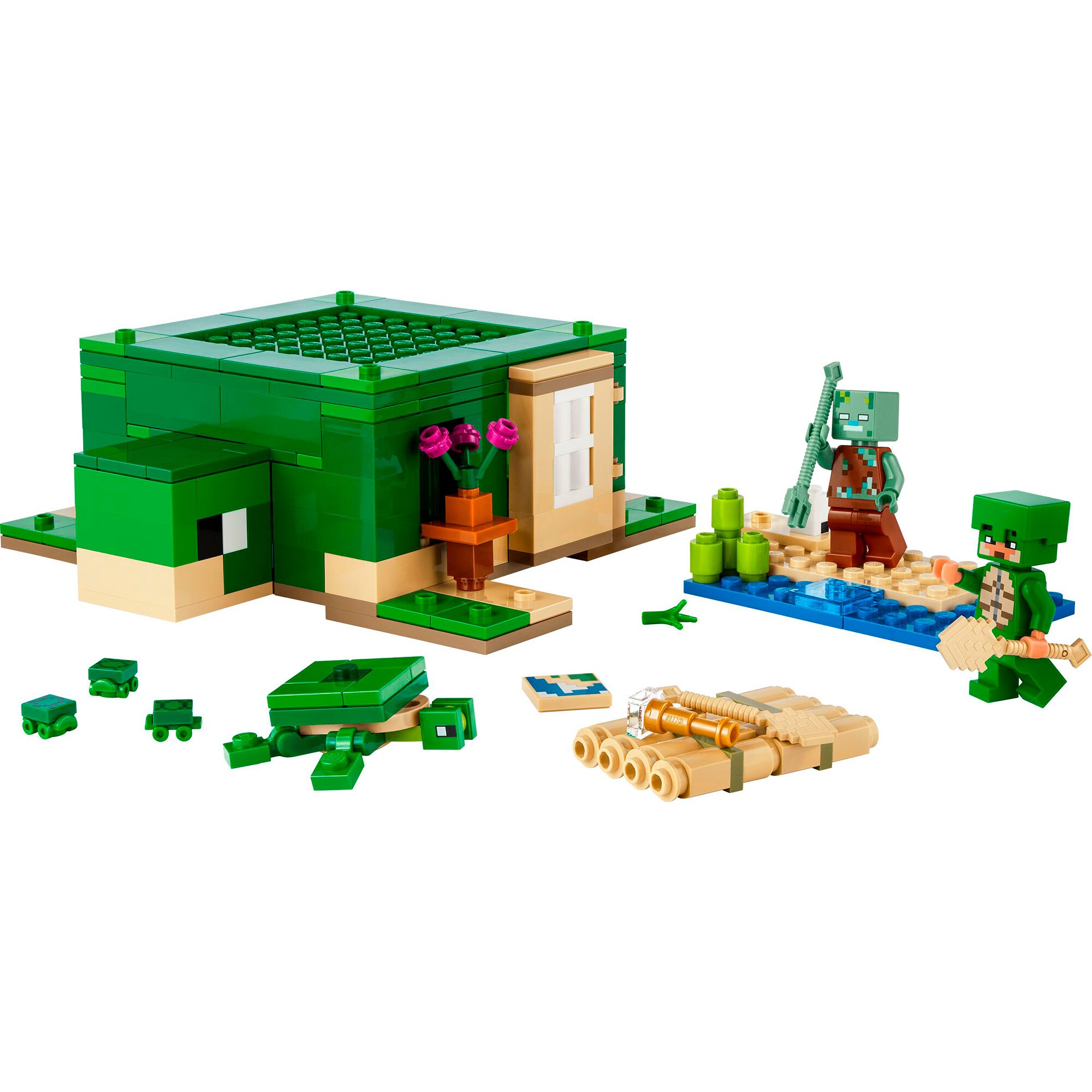 LEGO Konstruktionsspielzeug Minecraft Das Schildkrötenstrandhaus