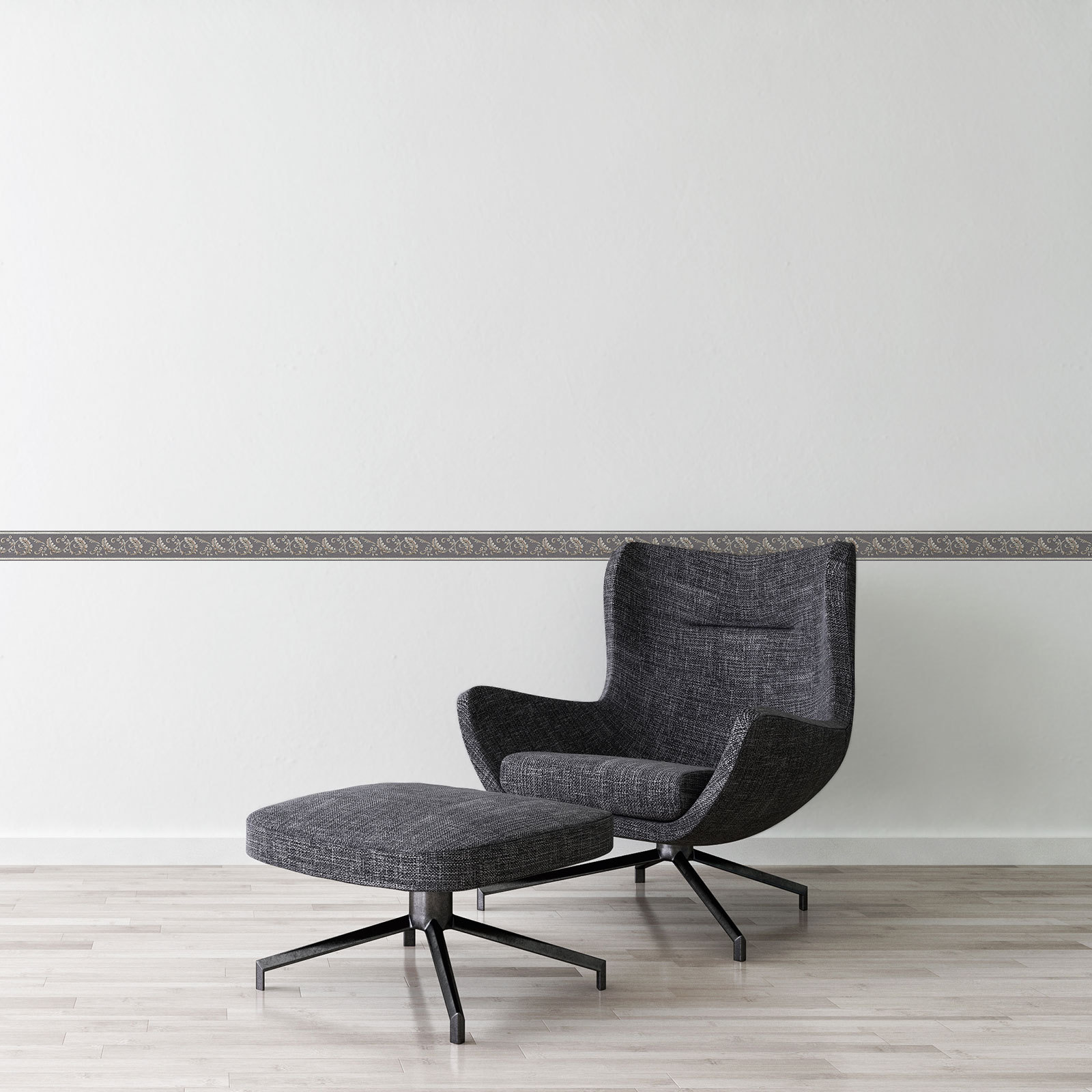Vlies-Borte ONLY BORDERS 10 - silber - 8 cm