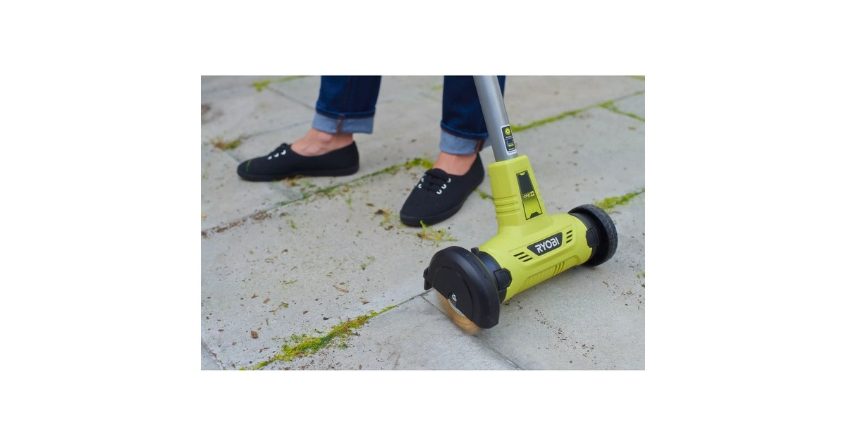 RyobiONE+ 18V Accu Patio reiniger met staalborstel RY18PCA-120 voegenreiniger  (Groen/zwart, Incl. 1x 2.0Ah accu en lader)