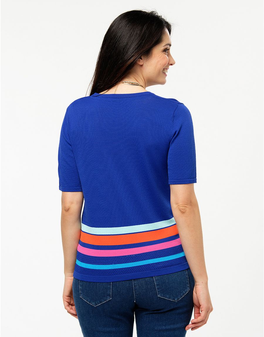 Pull maille bleu roi