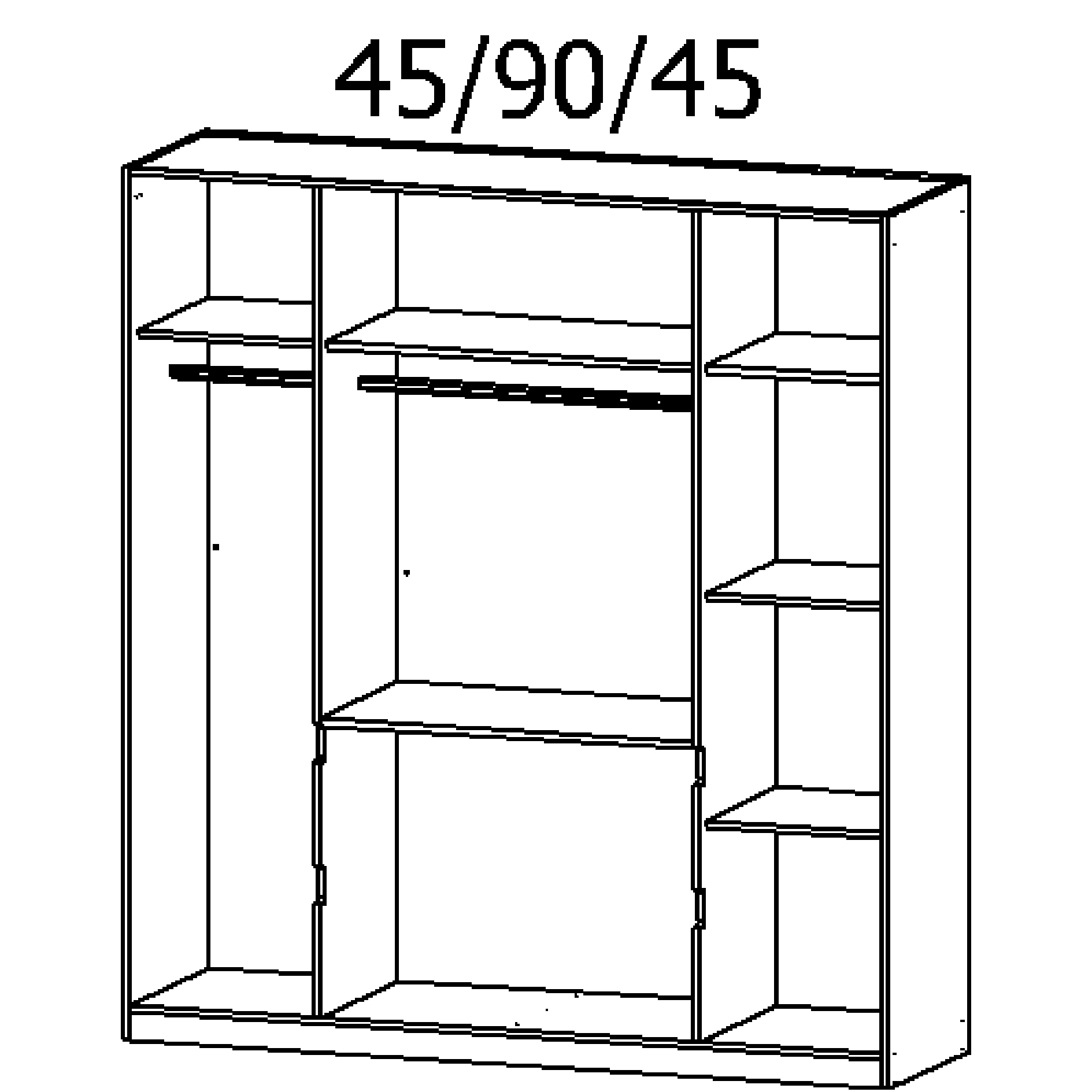 Drehtürenschrank - alpinweiß - grau metallic - 181 cm