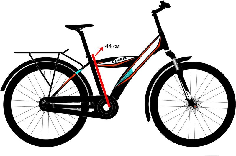 Cyclux - Astro - Jongensfiets - Blauwzwart - 26 Inch - Robuust Stalen Frame - V-brakes - Bagagedrager - Ringslot