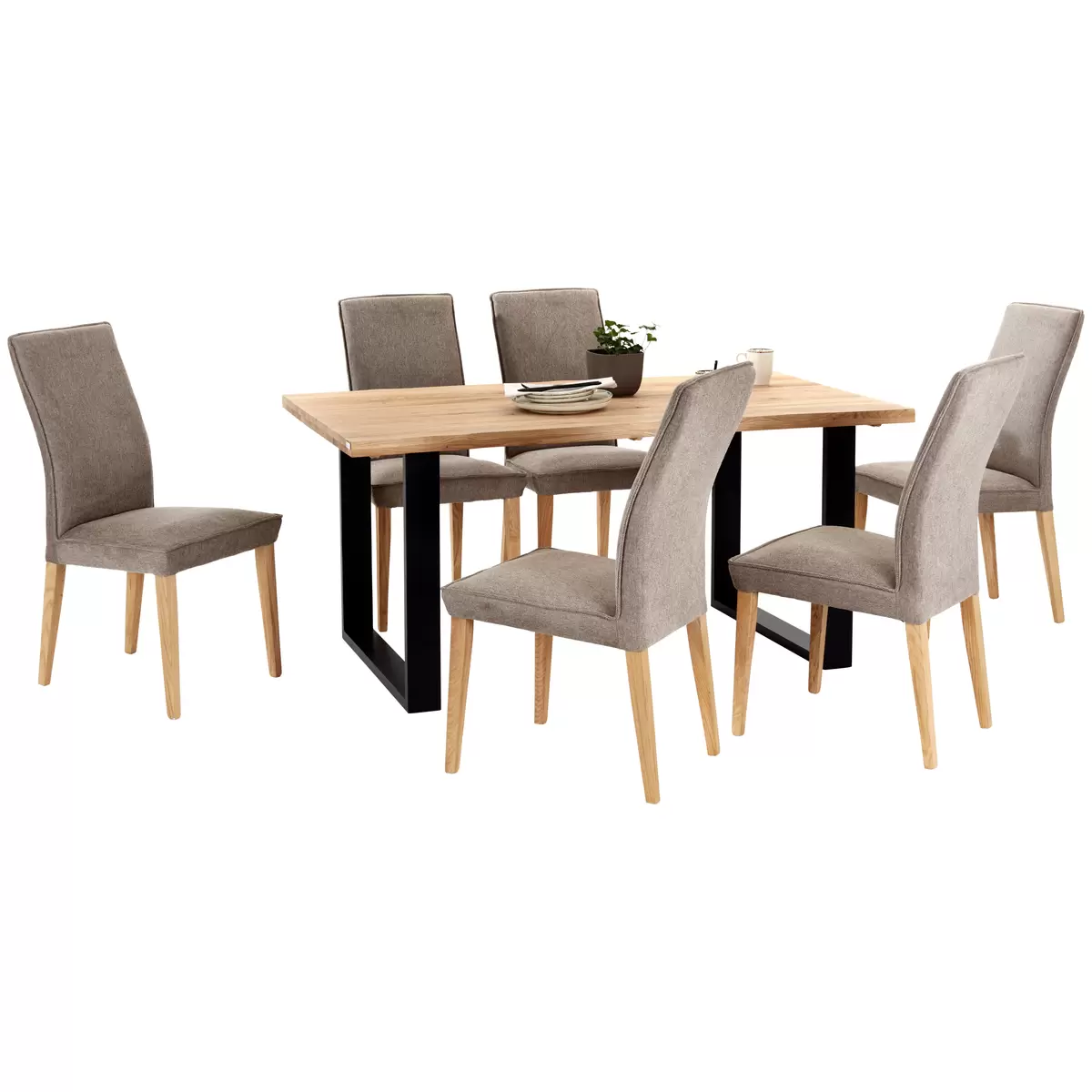 Esstisch James Wood 160 schwarz,Eiche