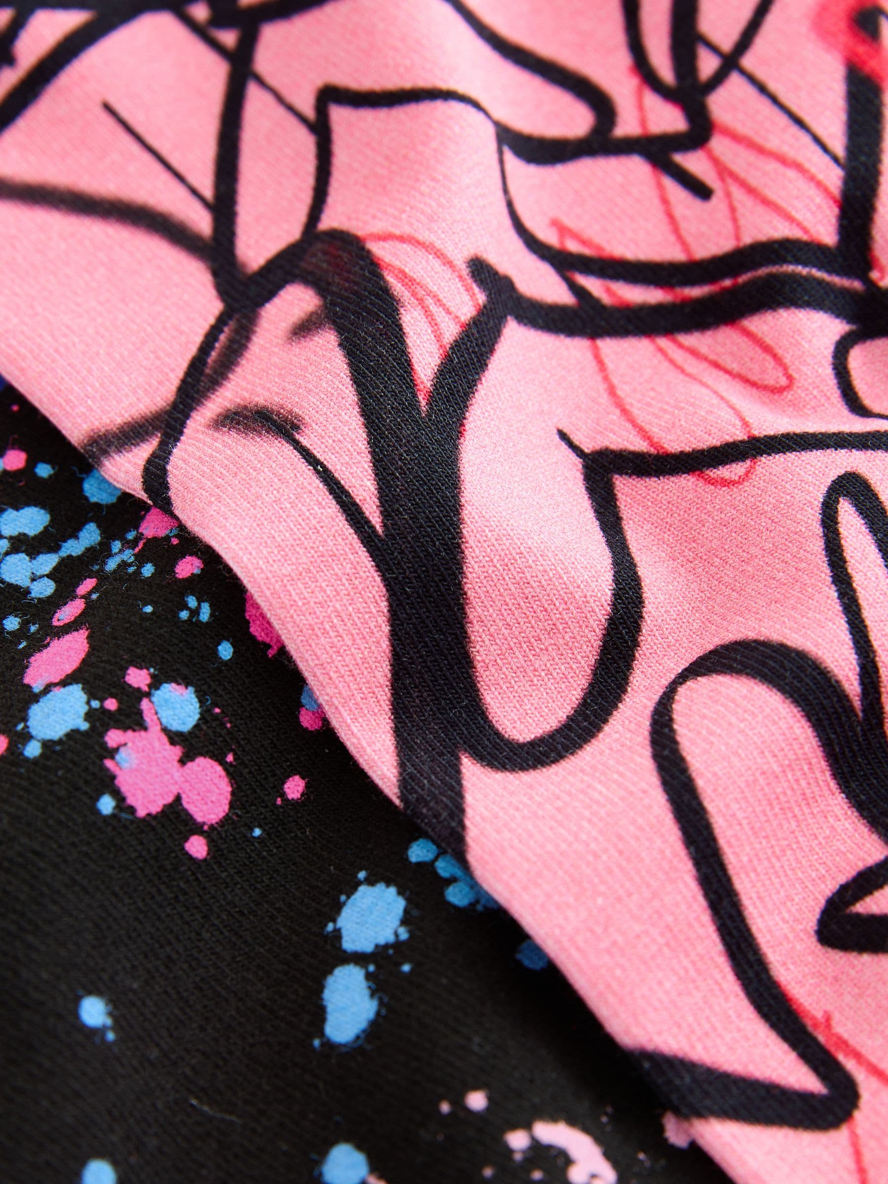 Roze/Zwart Hartjesprint - Verpakking van 2 leggings (3-16 jr)