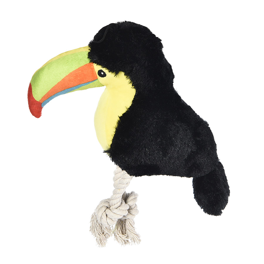 Tucano de pelúcia Summer Vibes com corda para cães