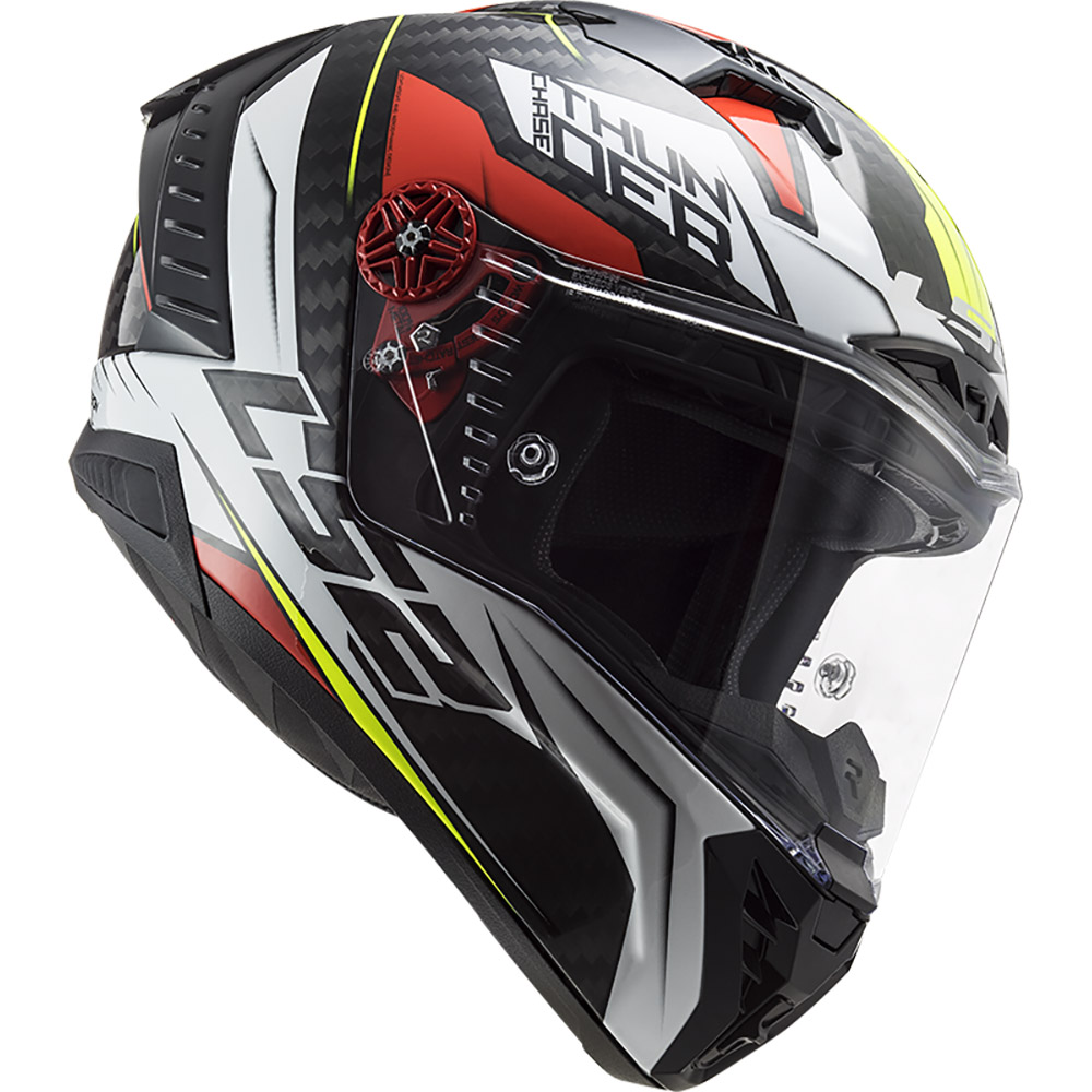 LS2 - Casque FF805 Thunder Carbon Chase Blanc / Rouge / Jaune