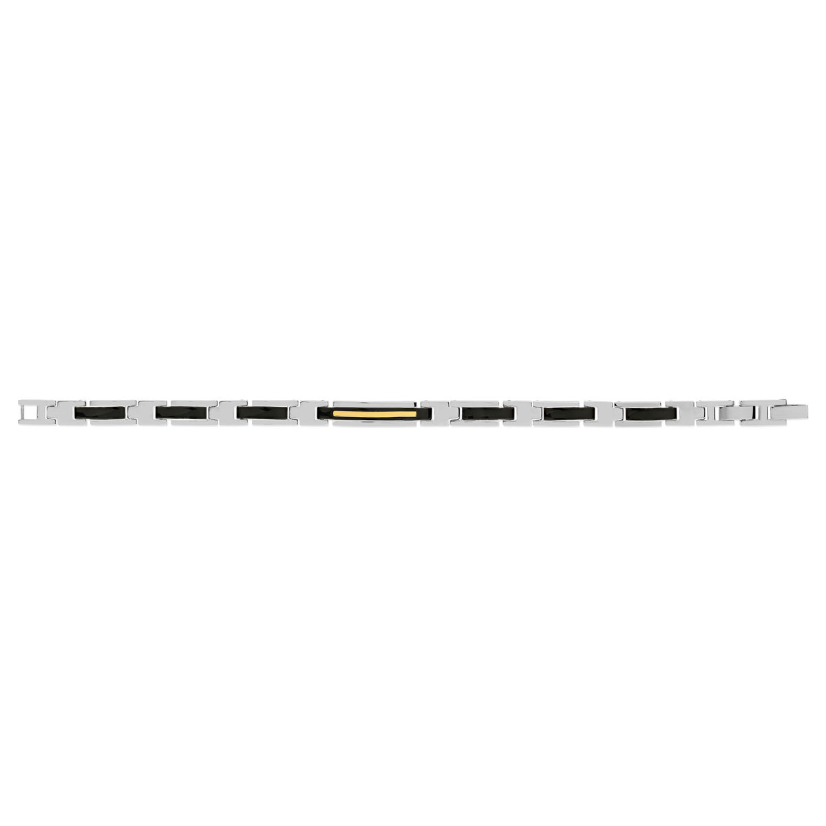 Bracelet acier bicolore noir 21 cm