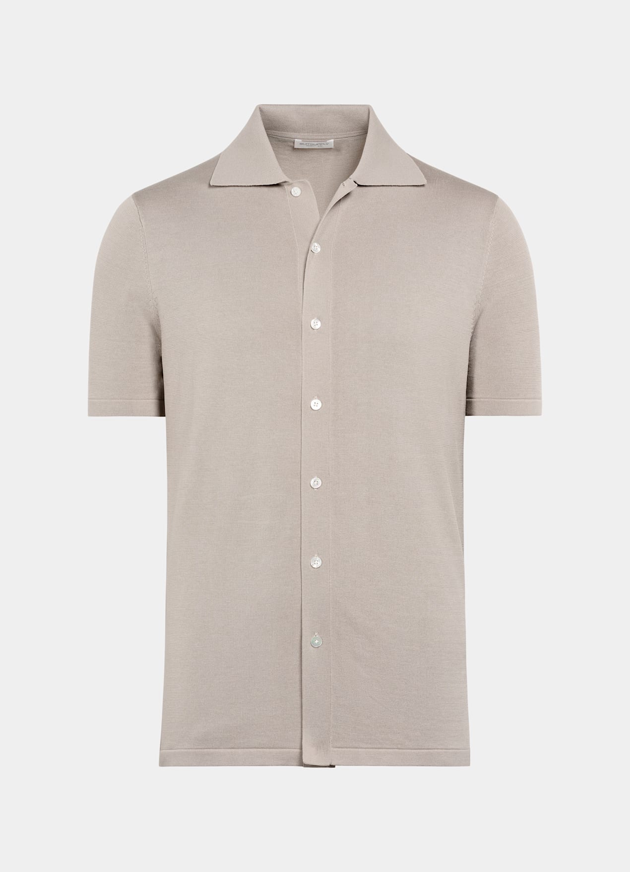 Cardigan type polo taupe clair