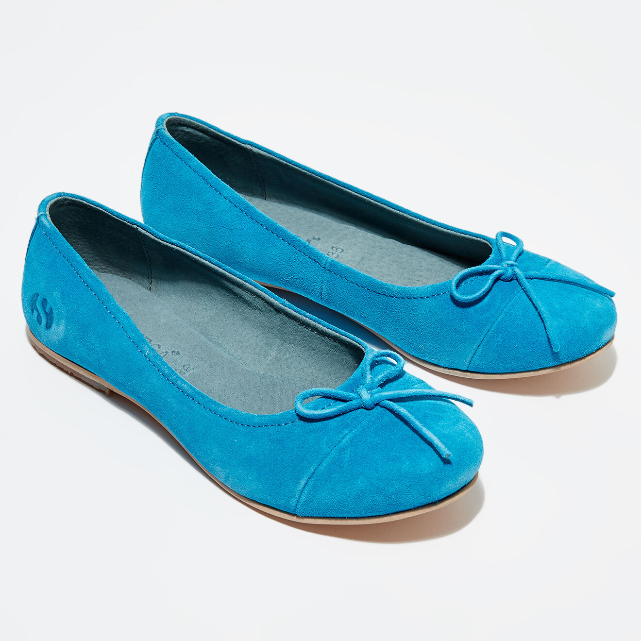 Superga Ballerines en velours de Cuir bleu caraïbes