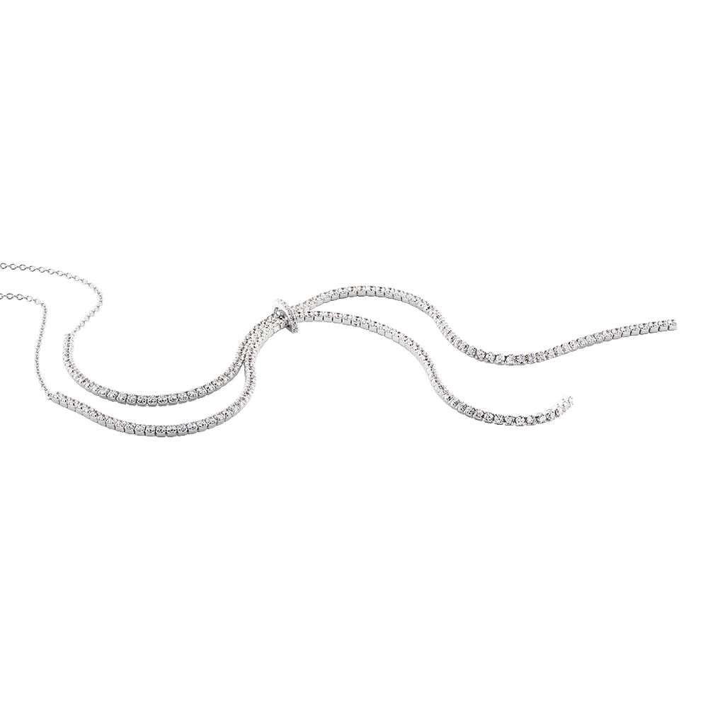 Collier Lou-ann Argent Blanc Oxyde De Zirconium