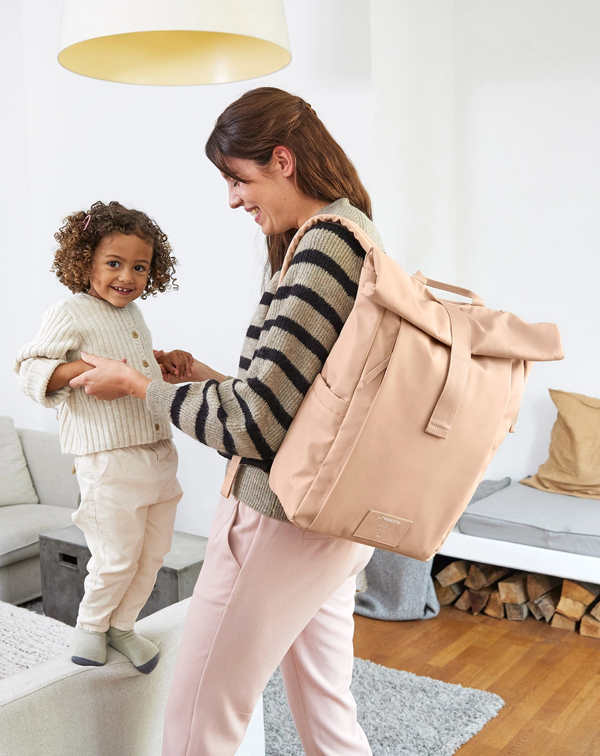 Wickelrucksack ROLLTOP UP (29x14,5x42) in peach rose