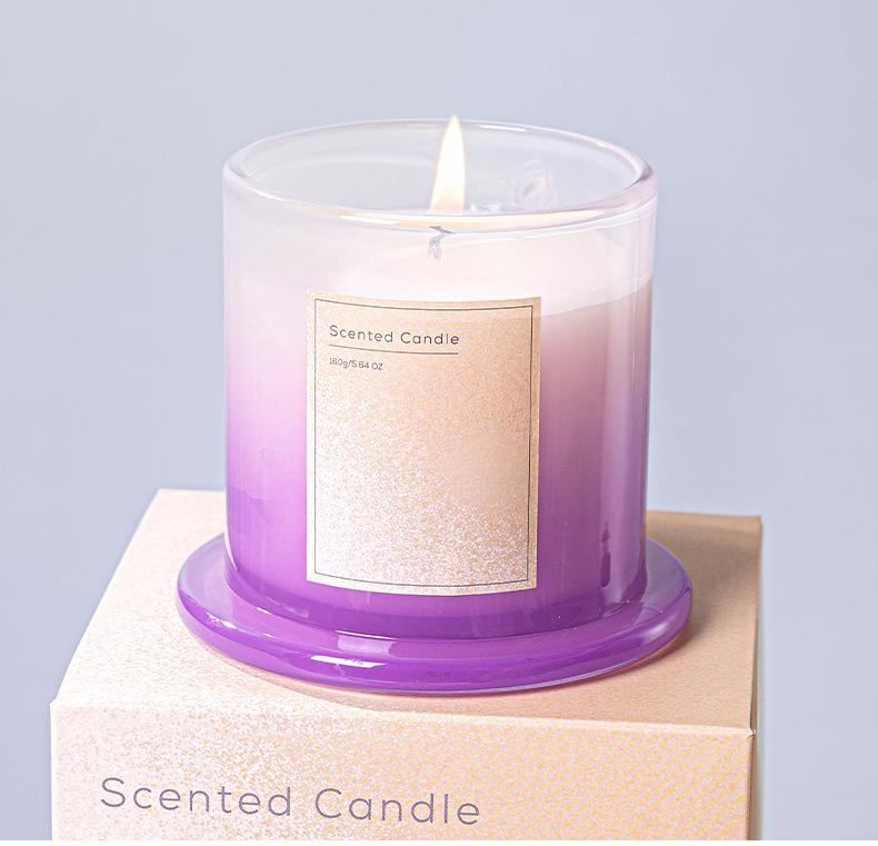 Duft Kerze im Glas Aromatherapie Home Deko Wachs Kerze mit Glashaube - Lavendel