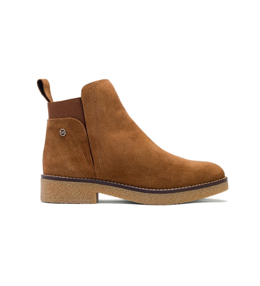 Botas de tornozelo Valentina da Porronet em couro marrom