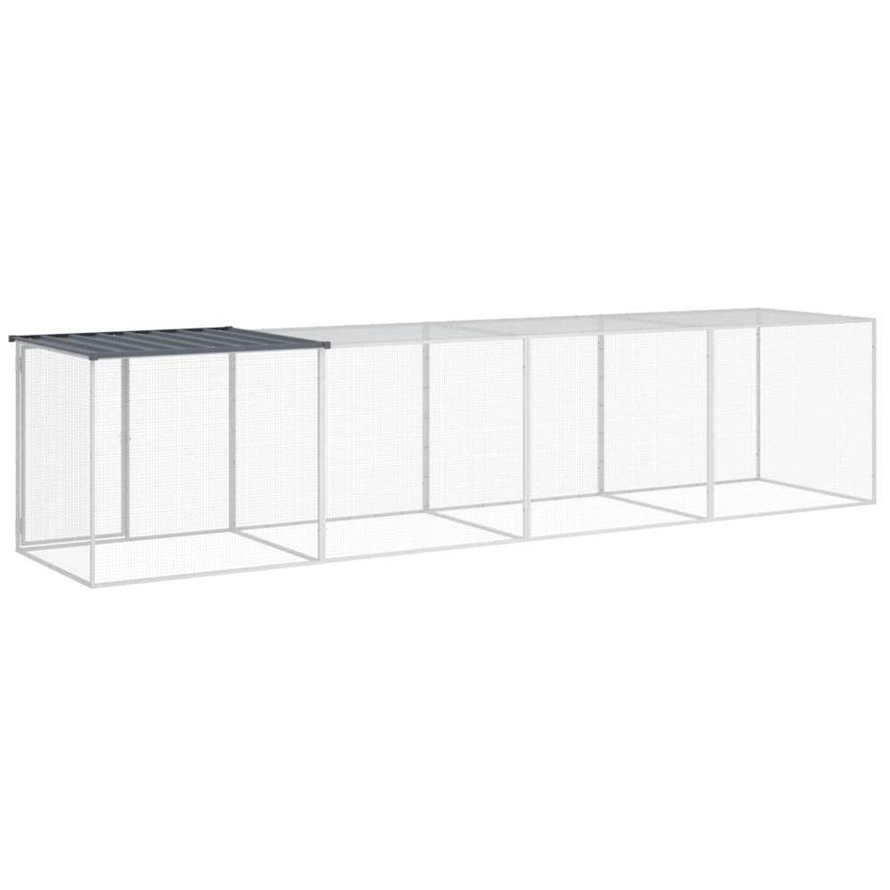 Poulailler avec toit anthracite 403x98x90 cm acier galvanisé