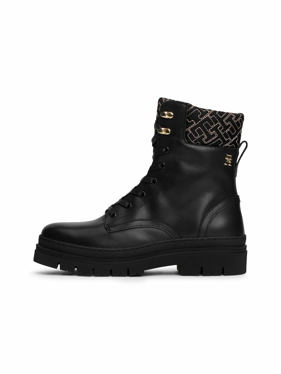TOMMY HILFIGER<br>Botas de couro com cadarços