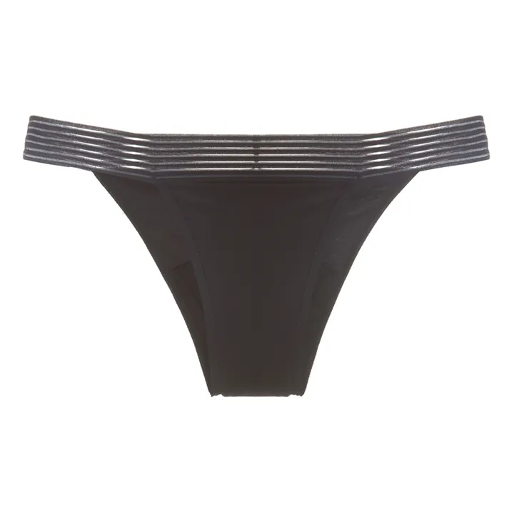 Pantys Culotte Menstruelle Tanga - Flux Léger | Noir