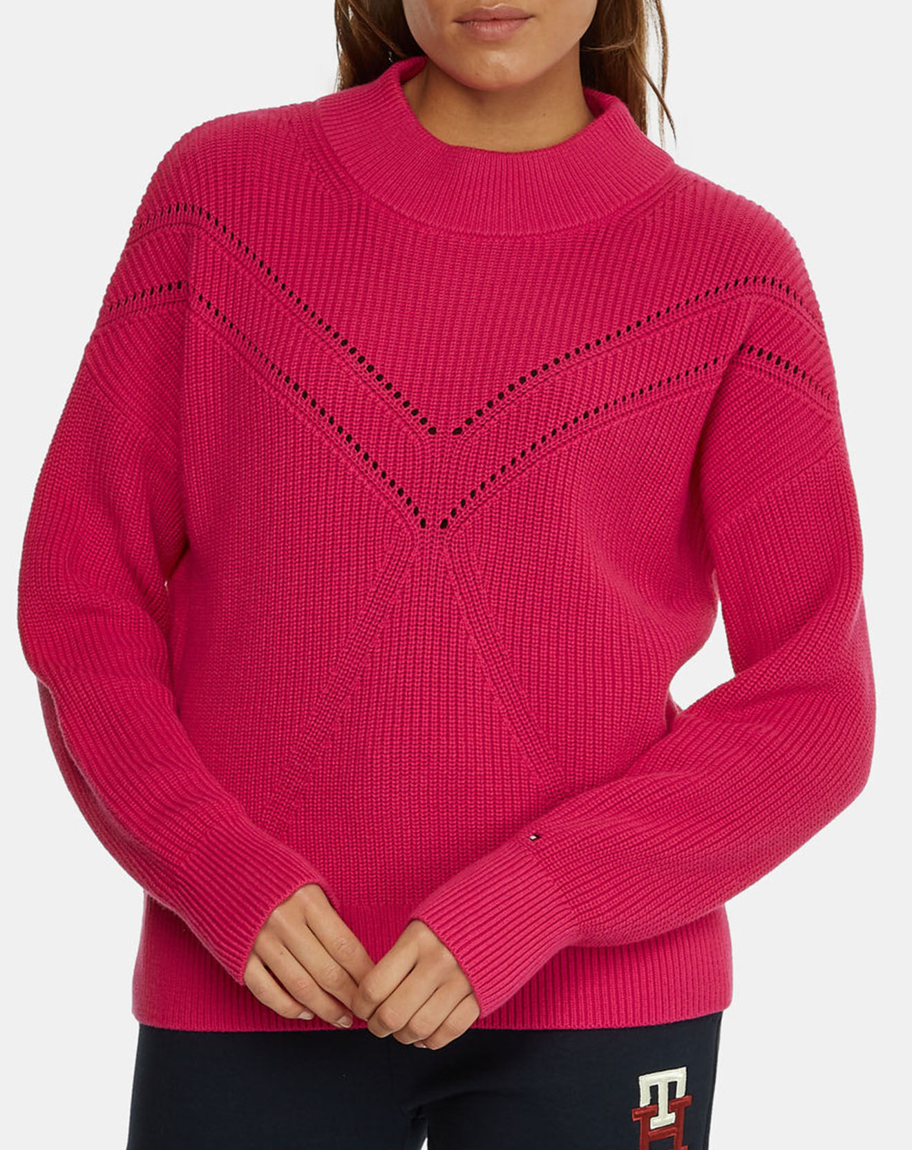 Tommy Hilfiger Pull 100% Coton rose fluo