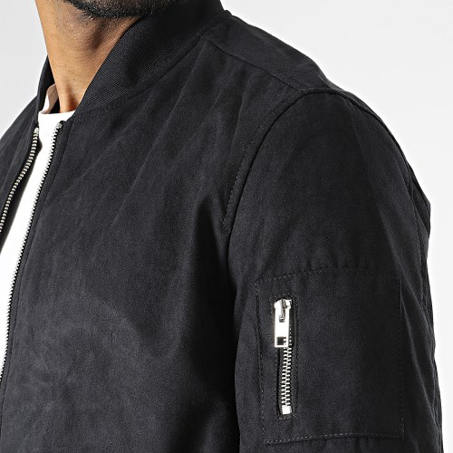 Veste Bomber Rocky Faux Suede Noir