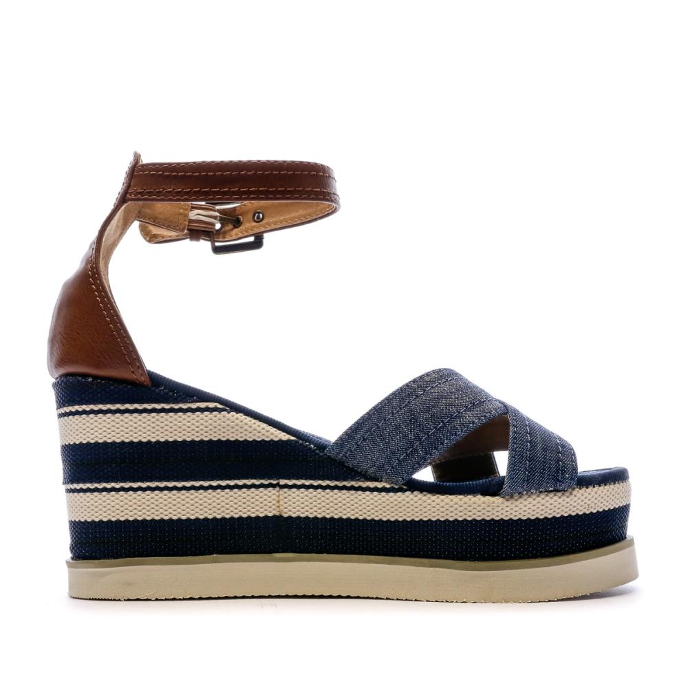Beppi Sandales Compensées Bleu Jeans Femme Beppi