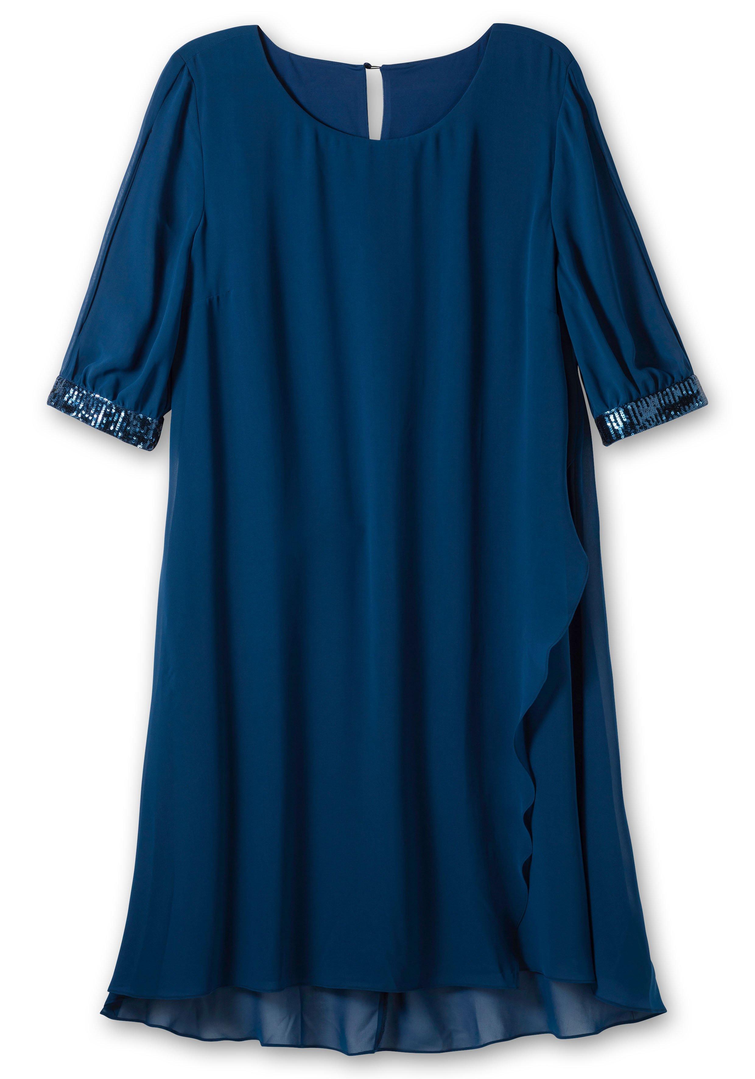Abendkleid aus Georgette, mit geschlitztem Ärmel