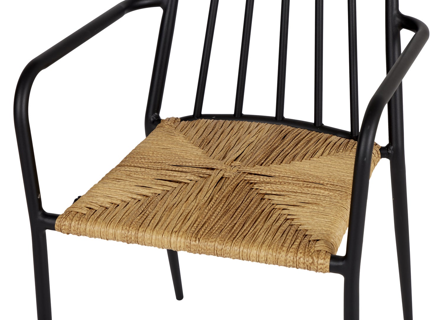 Evira stapelbare tuinstoel, zwart en naturel. 58 x 54 x 84 cm