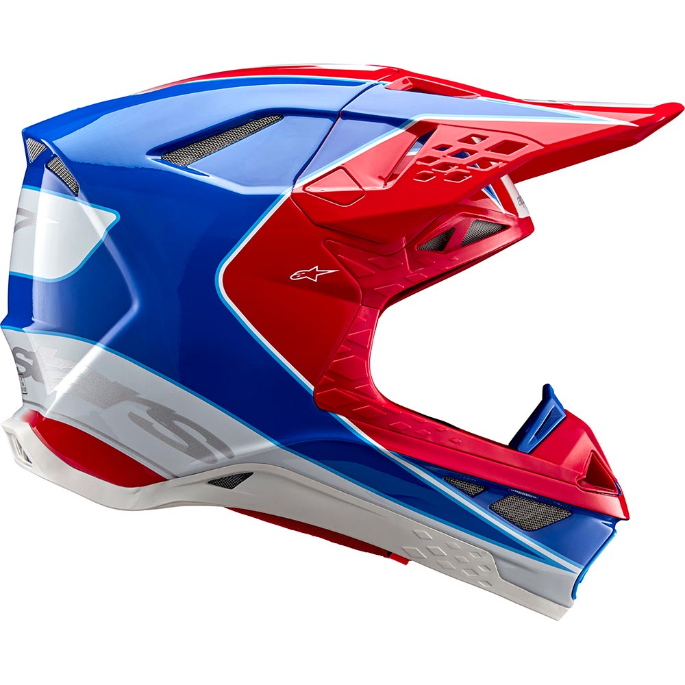Alpinestars - Casque Supertech S-M10 Aeon Bleu / Rouge / Blanc / Brillant