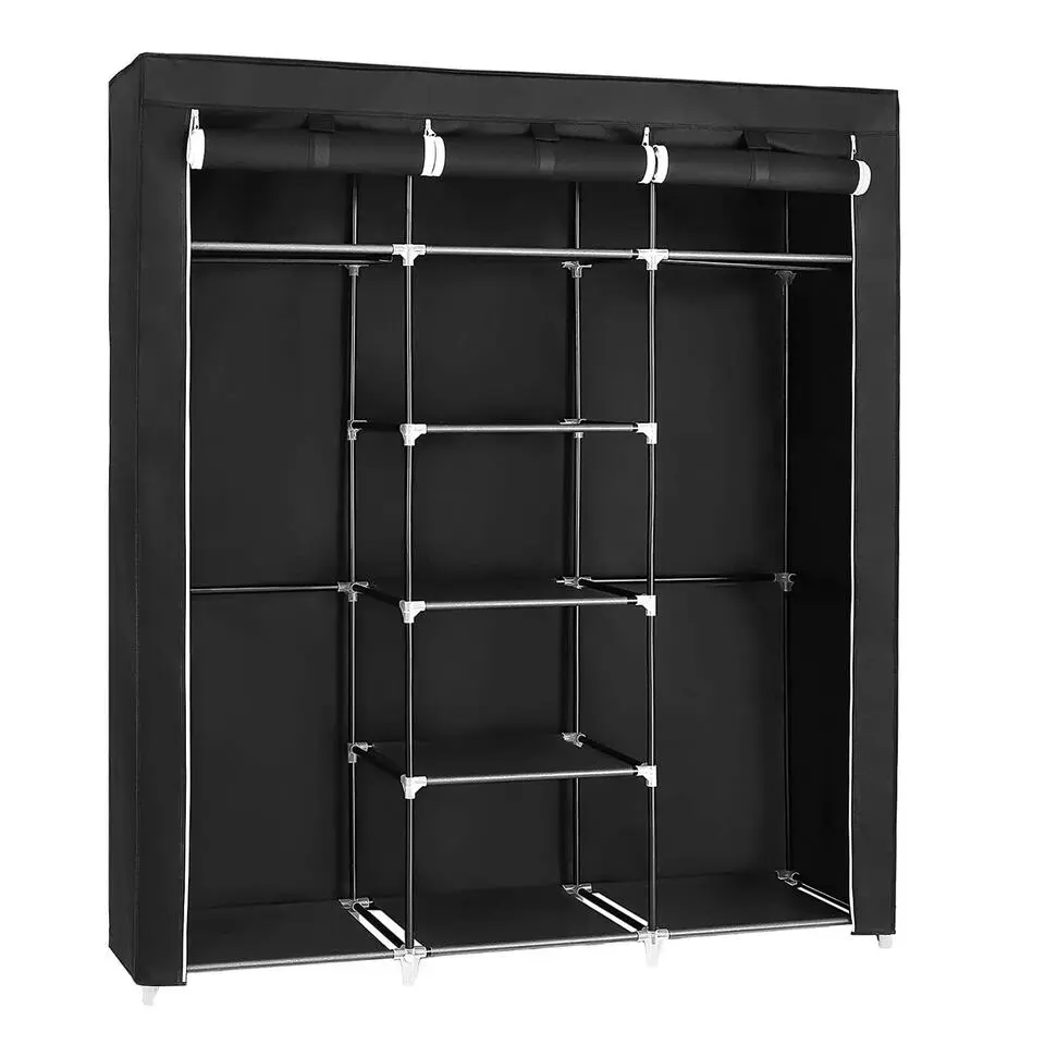 Kledingkast - XXL- Zwart - 175x150x45cm