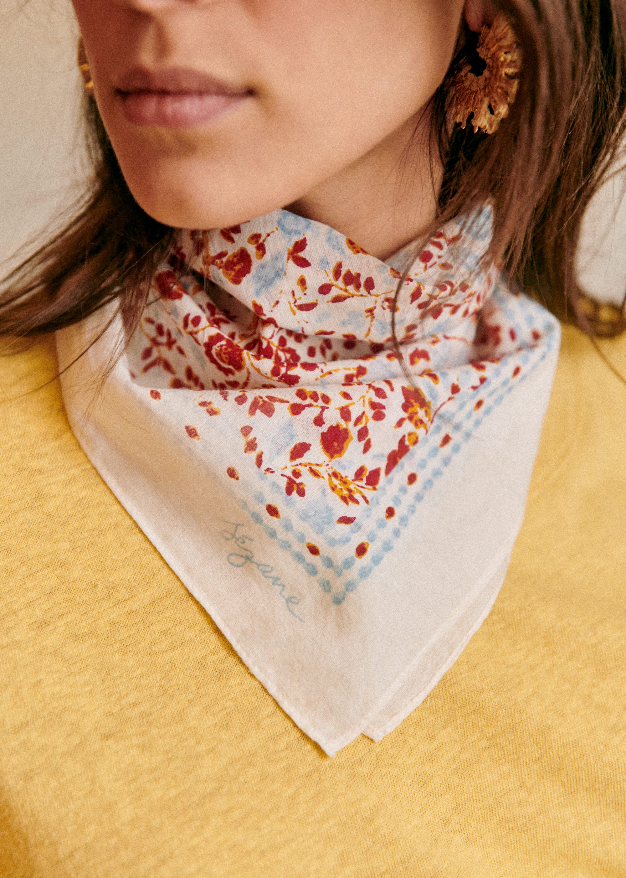 Foulard Gaston - Écru Bleu Vintage - LES COMPOSANTES/DÉCOUVRIR 5906651