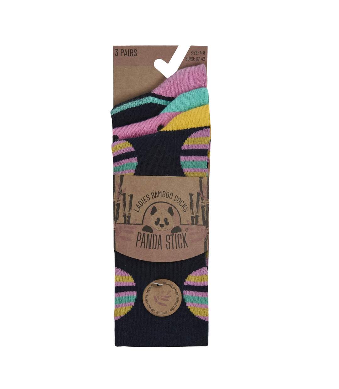 Pandastick - Chaussettes STRIPES & SPOTS - Femme (Noir / Rose) - UTUT1389