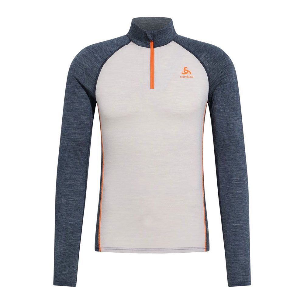 Odlo NATURAL PERFORMANCE PW 150 - Sous-couche Homme silver cloud/india ink melange