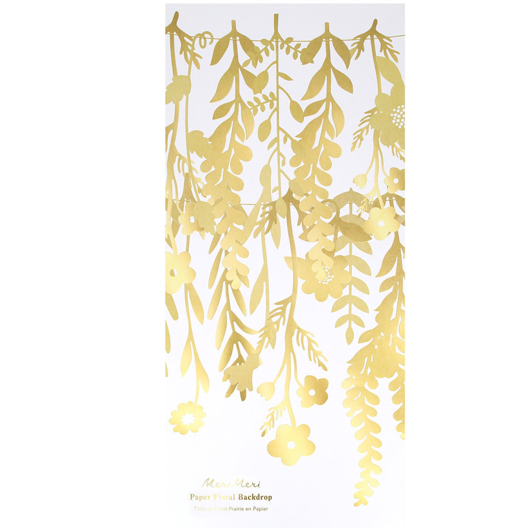Meri meri slinger bloemen - goud