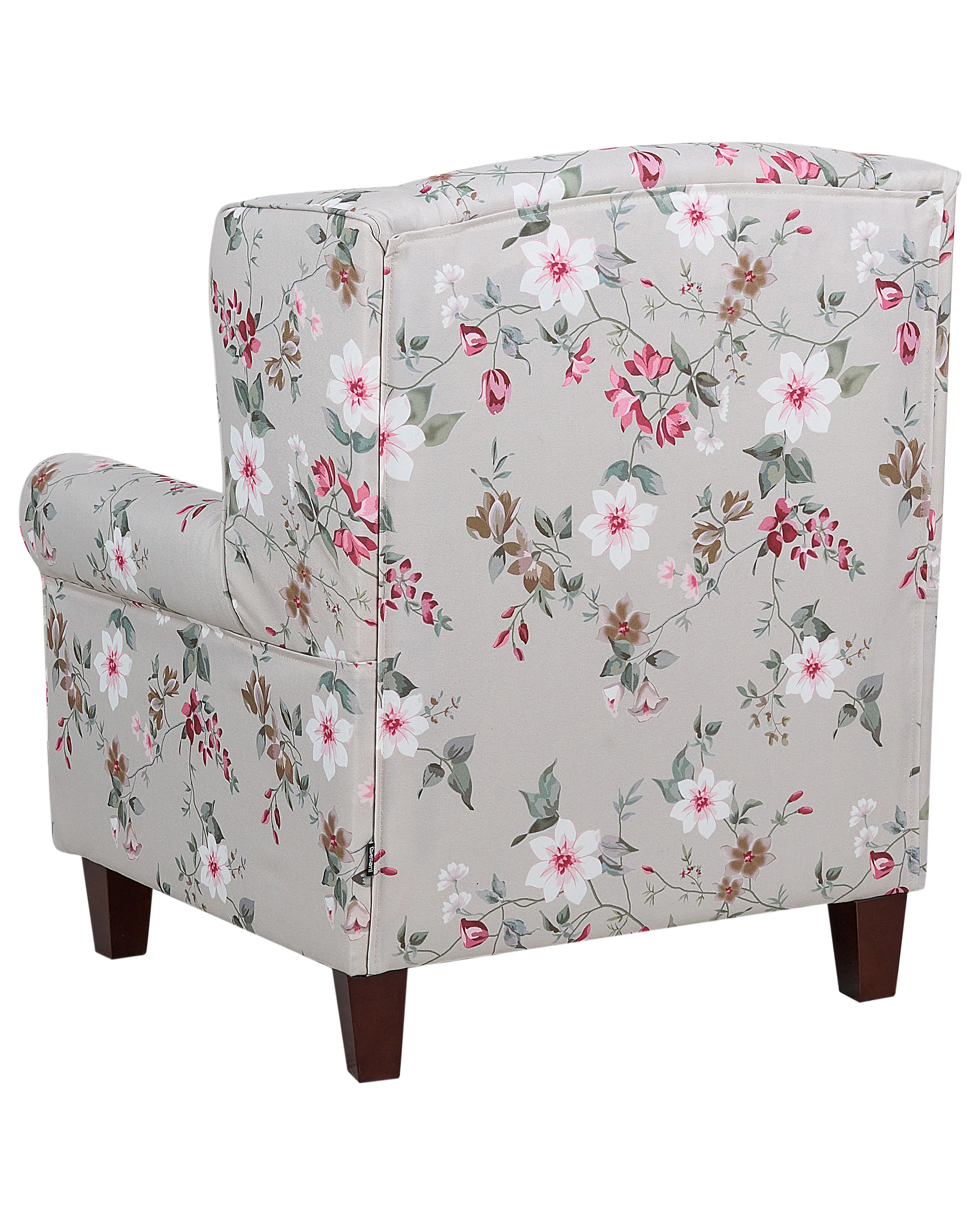 Oorfauteuil HAMAR met voetenbank Stof Lichtgrijs