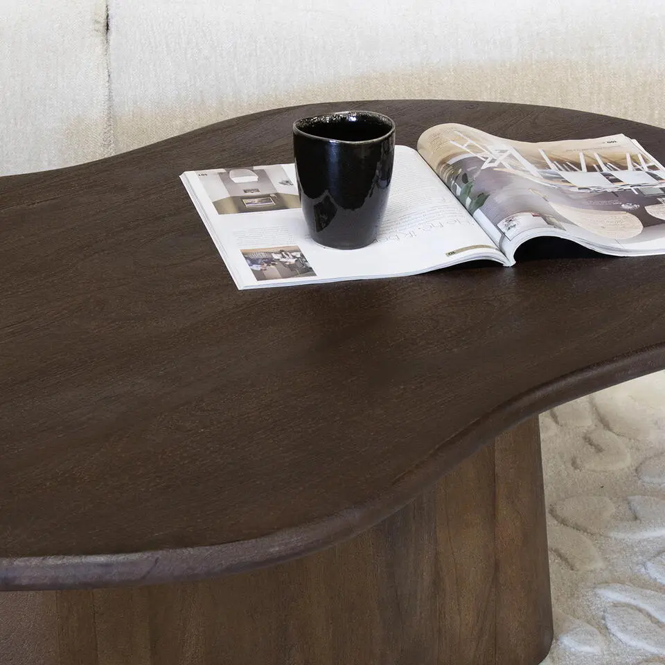 Salontafel Organisch 120cm - Donkerbruin Mangohout - Jessie